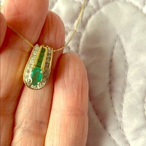 14k Emerald Necklace